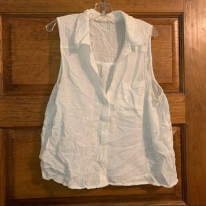 Hollister Collared White Tank Top